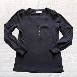 💕 Like 🆕 Loft ribbed v-neck subtle puff sleeve sweater